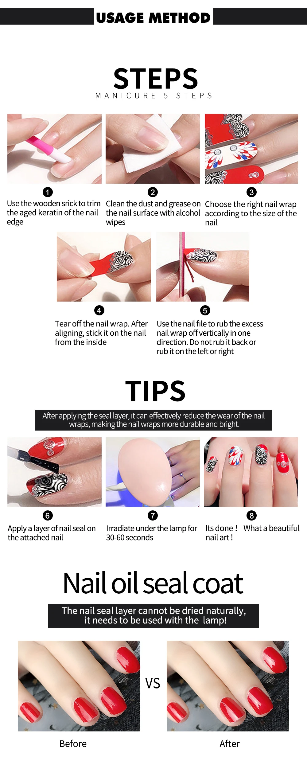 New Japanese Design Nail Sticker Nail Vinyl Wraps/custom Nail Wraps