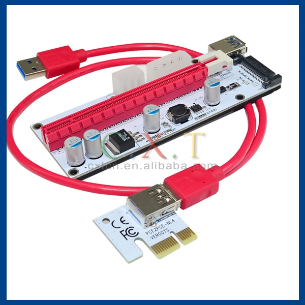 Newest Pcie Riser 1x To 16x Risers Pcie Risers Usb 3.0 Data Cable Sata