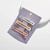 3 pcs set Geometric gold silver rose gold plating metal wire drawing hair clip