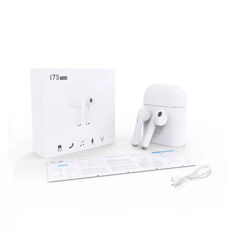 

Tws earbuds i7s air pods blue tooth earbuds tws true wireless earbuds, White