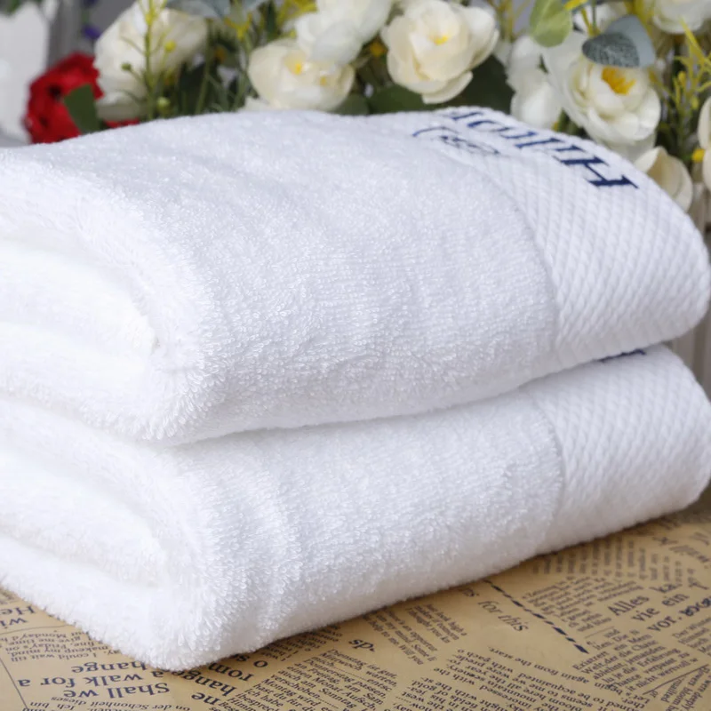 100 Cotton Hotel Bath Hand Towel With Embroidered Logo For Luxury