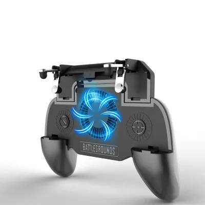 

Smartphone fire button shooting wireless gaming gamepad with fan, Black