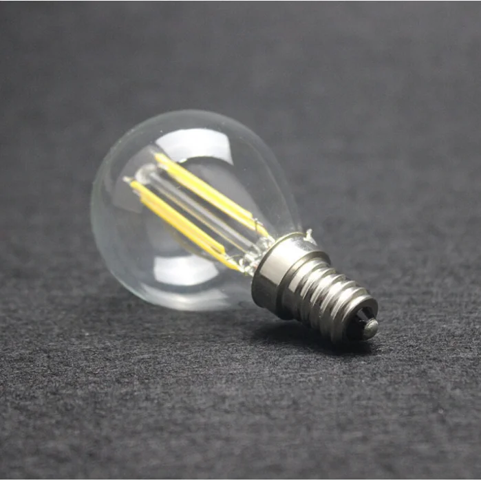2W 4W Mini E12 E14 SES LED Filament Bulb G45 Clear Glass Golf Ball Bulb Warm White 2700K 20W Incandescent Replacement