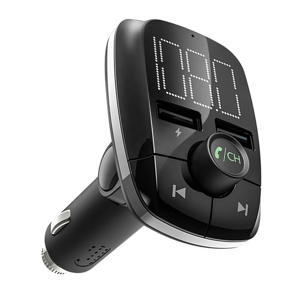 

AGETUNR T50 car mp3 player fm bluetooth transmitter read SD card U-disk DC 5V 2.4A charger hands free kit display car voltage