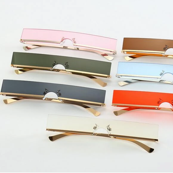 

New Fashion Rectangle Sunglasses Women 2019 Men Brand Designer Red Black Clear Lens Metal Frames Sun Glasses Trend Gift