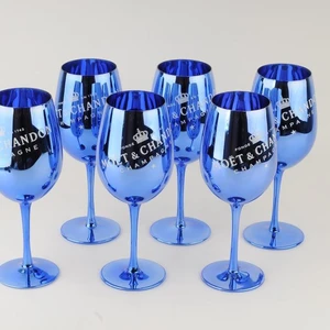 Image of Navy Blue Colored Champagne Glass Goblet For Moet & Chandon