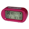 small modern plastic desk alarm clock with calendar display