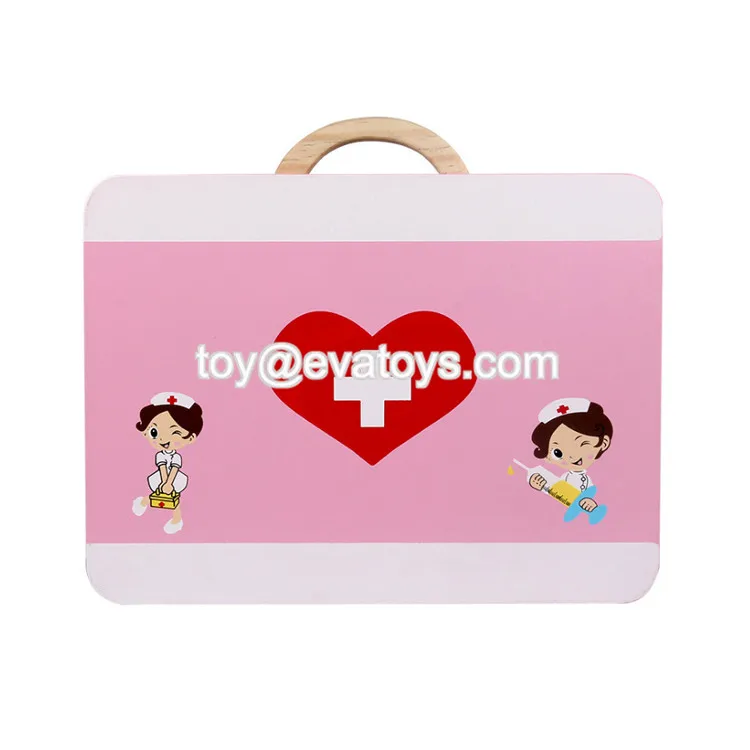 New Hottest Funny Doctor Cart Toy Wooden Kids Toy Medical Cart For