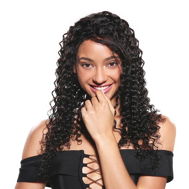 

100% Unprocessed Virgin Indian Full Frontal Lace Deep Wane Wig Aligned Human Hair With Baby Hair