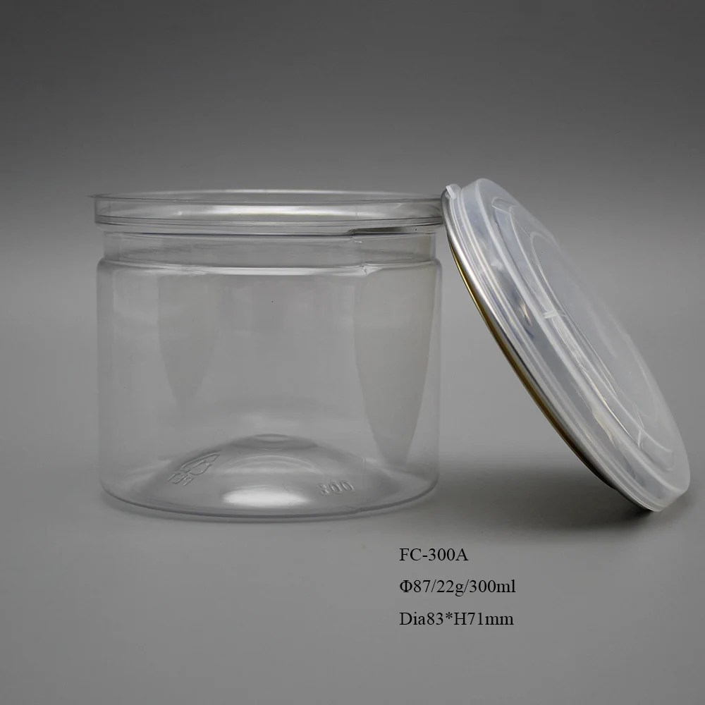 300ml Transparent Pet Plastic Chili Sauce Packaging Jar Container With