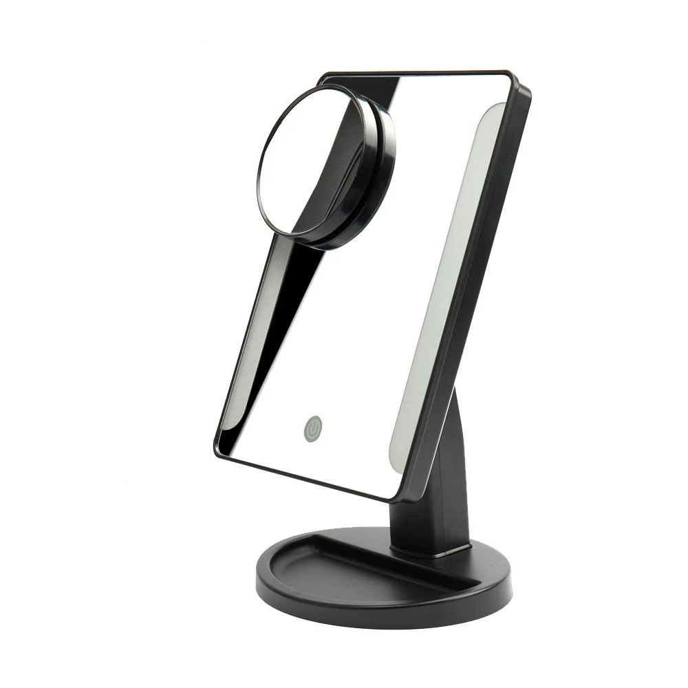 Adjustable 16 LED Light Cosmetic Mirror Square desk cosmetic mirror with light USB Charging Sucker 10X Magnifying mirror