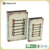 english words pvc printing wooden vintage book storage box
