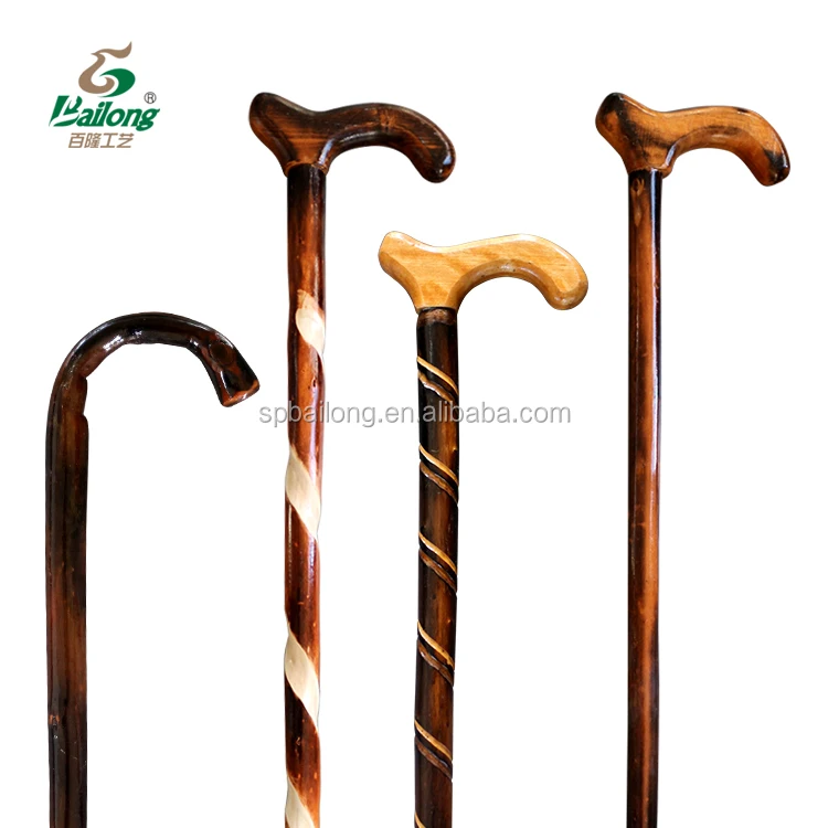 

15 years professional factory varnished natural wooden walking stick, Dark colour