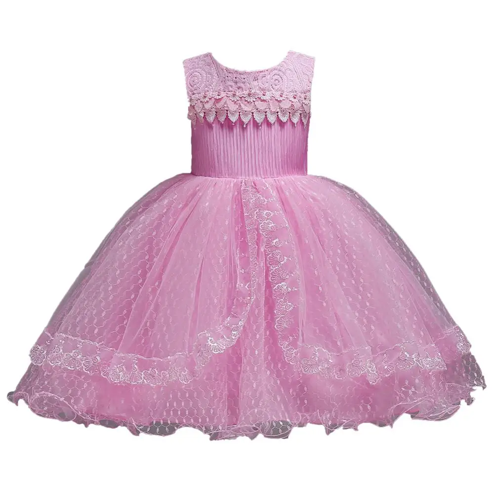 

New arrival Pink kid ball gown for 10 years old baby girl Flower Bridesmaid Dress Formal communication birthday party dress, N/a