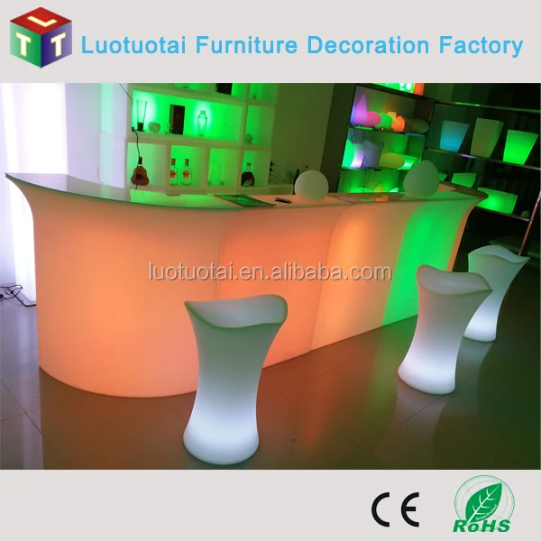 
PE glow illuminated led bar furniture/multicolor change led bar table/led round bar counter 