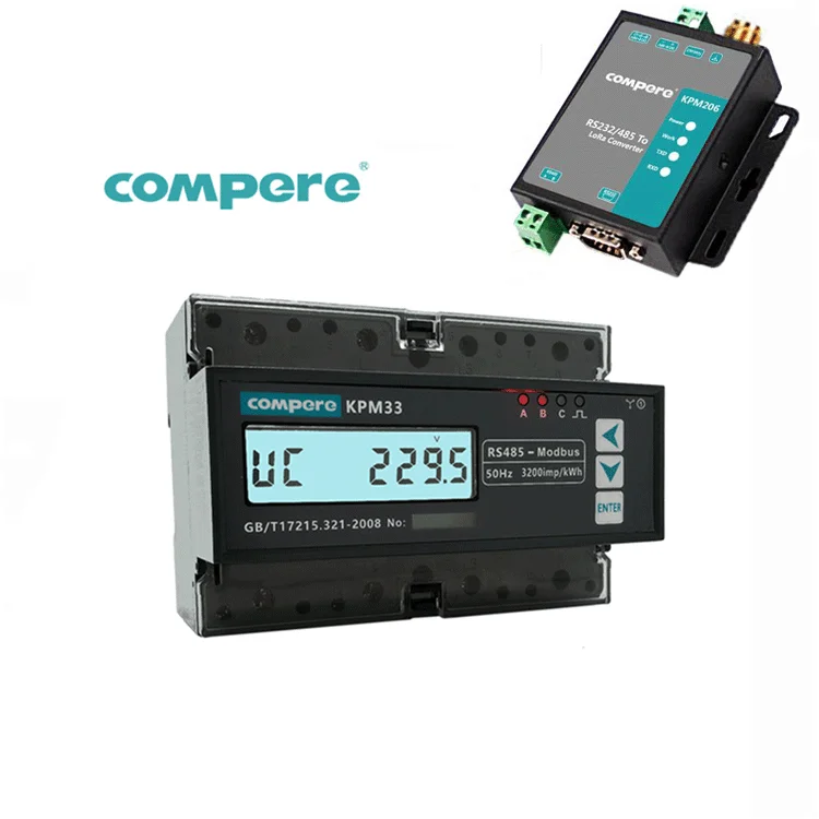 Wireless Lora Module bidirectional 3-phase 35mm DIN rail mounted energy kwh meter - ANKUX.COM