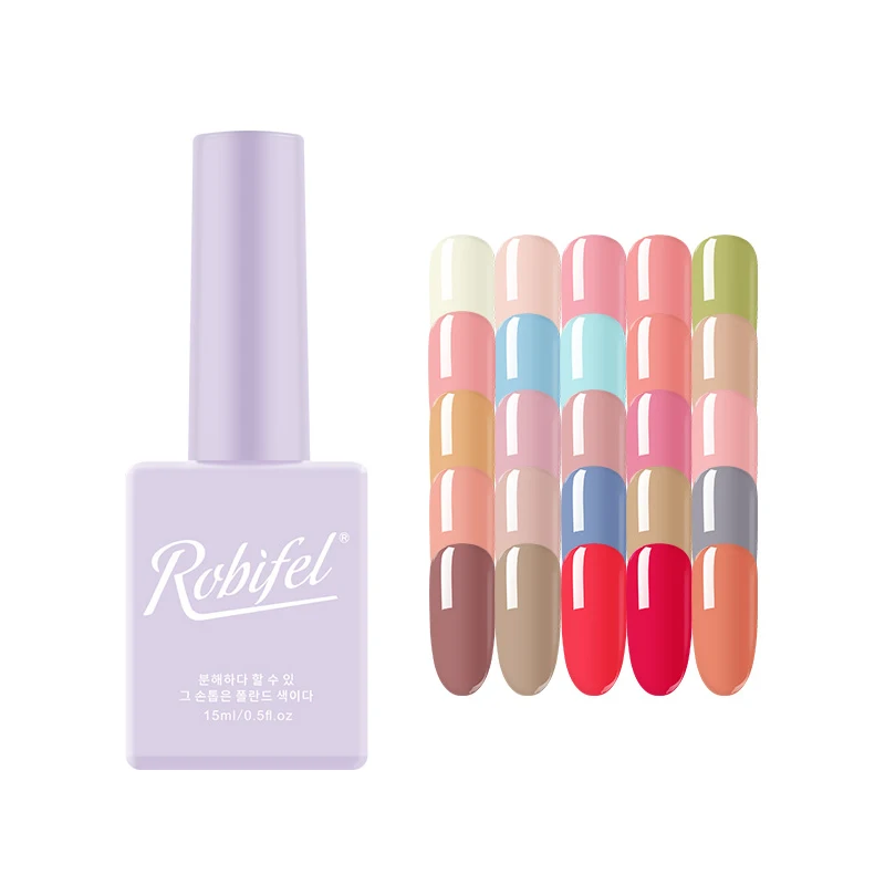 

Robifel factory supplier organic nail polish neon uv gel lidan, 100 colors/set