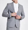 New Mens Suits Classic Terno Slim Gray Mens Suits Wedding Groom Tuxedos 2 Pieces Jacket+Pant