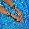 Wholesale Fashion Stone Body Jewelry 2019 Beach Barefoot Sandals Anklets Colorful Crystal Anklets With Toe Ring