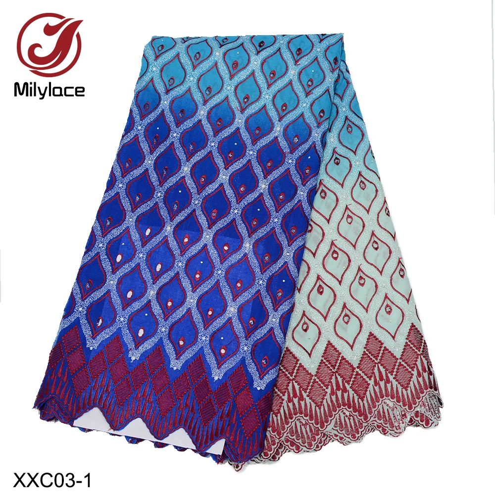 

2019 Wholesale Price Rhinestones Embroidered fabric Designs Swiss Lace Fabric, 9 style in stock