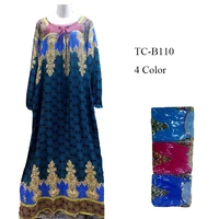 

2018 Printing flower long muslim women maxi abaya for African market