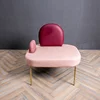 Luxury Living Room Furniture Single Seat Modern Style Foshan Pink Leather Sofa Design
