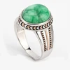 Wholesale silver jewellery supplier emerald sample finger ring with bezel setting