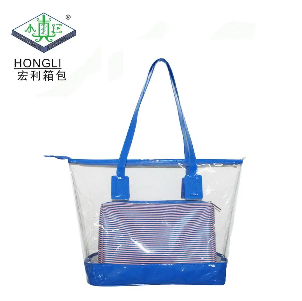 

Shoulder Tote Pouch Clear PVC Beach Bag With Interior Pocket