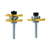 2Pcs 1/4 Inch Shank Tungsten Carbide Tipped Tongue and Groove Wood Router Bit Set for Woodworking