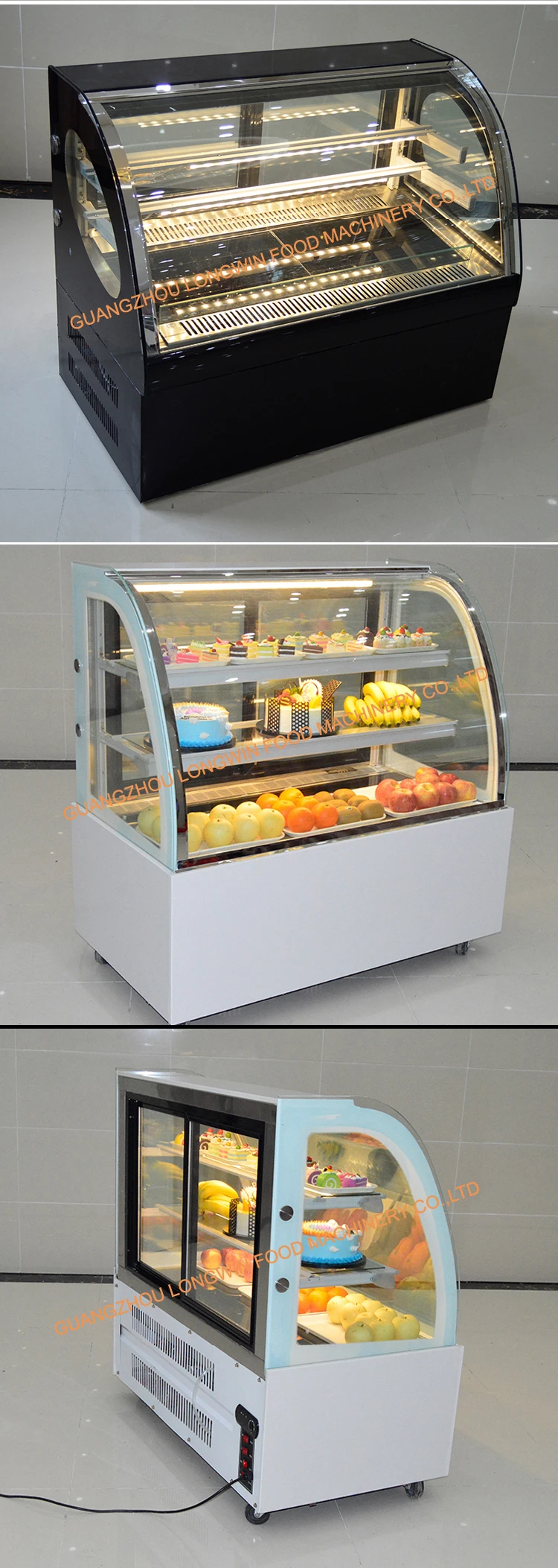 Small Dessert Cake Cases Refrigerator With 2 Shelf,Sweet Cup Cake Round Mini Refrigerated Glass