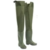 70D nylon PVC plastic green waterproof fabric with PVC boots thigh height fishing pants hip waders
