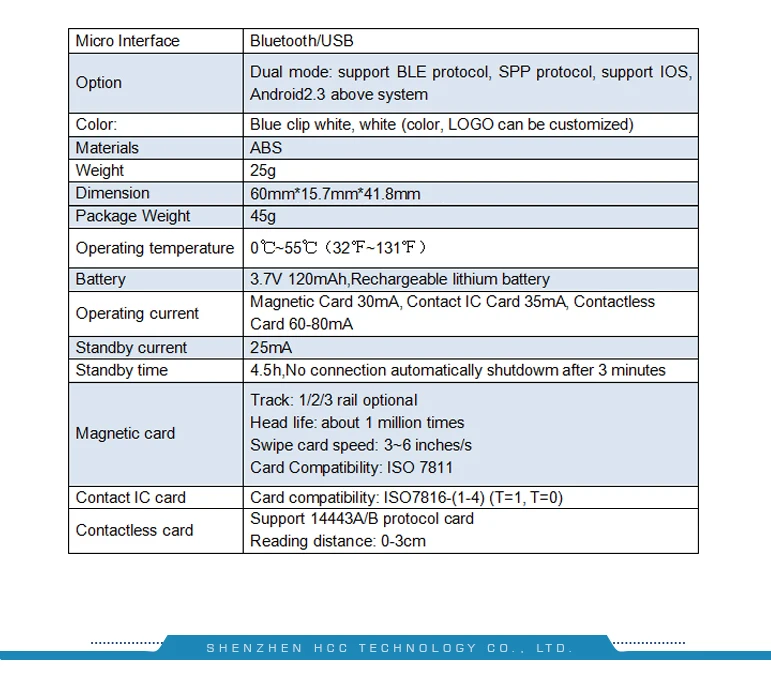 EMV Bluetooth NFC IC Magnetic Mobile Card Reader MPR110