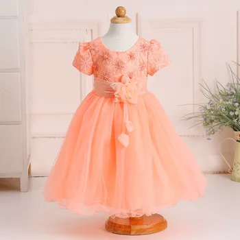 peach little girl dresses