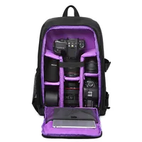 

New Simple Waterproof Nylon Black DSLR SLR Shoulder Camera Bag Backpack