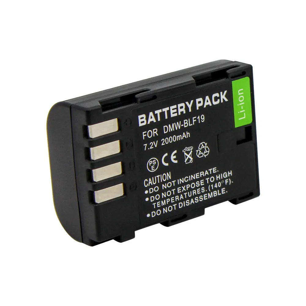 

Rechargeable Camera Battery Pack DMW-BLF19E BLF19 for Panasonic Lumix DMC-GH3 GH4 GH5, Black