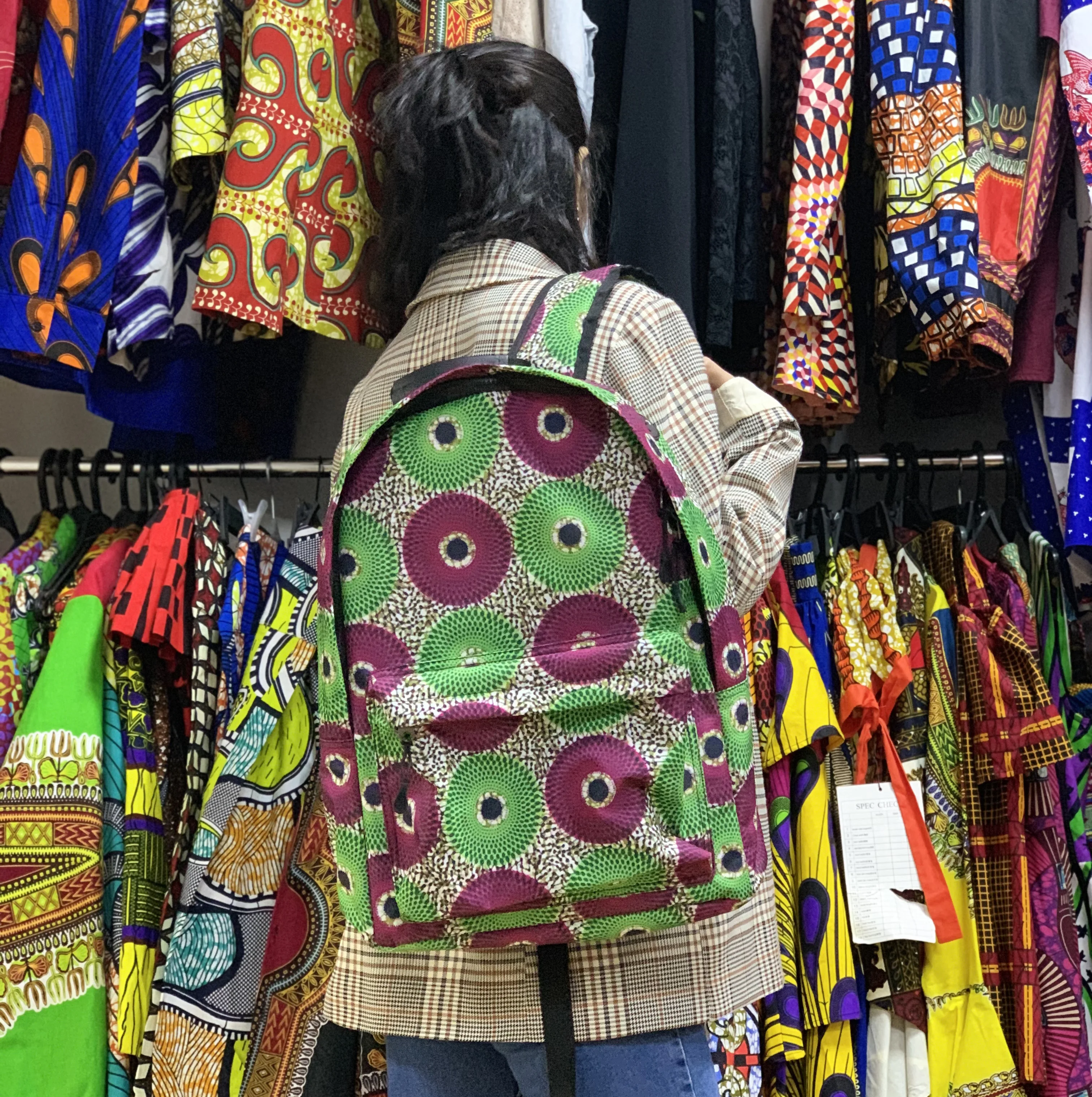 

Dongguan Shenbolen Wholesale African Wax Fabric Women Backpack School Bags 2019, Customized