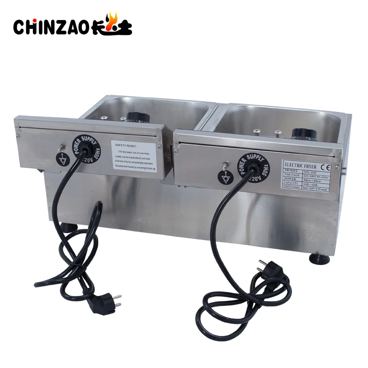 High Quality 10l+10l Double Tank General Electric Deep Fryer For Sale