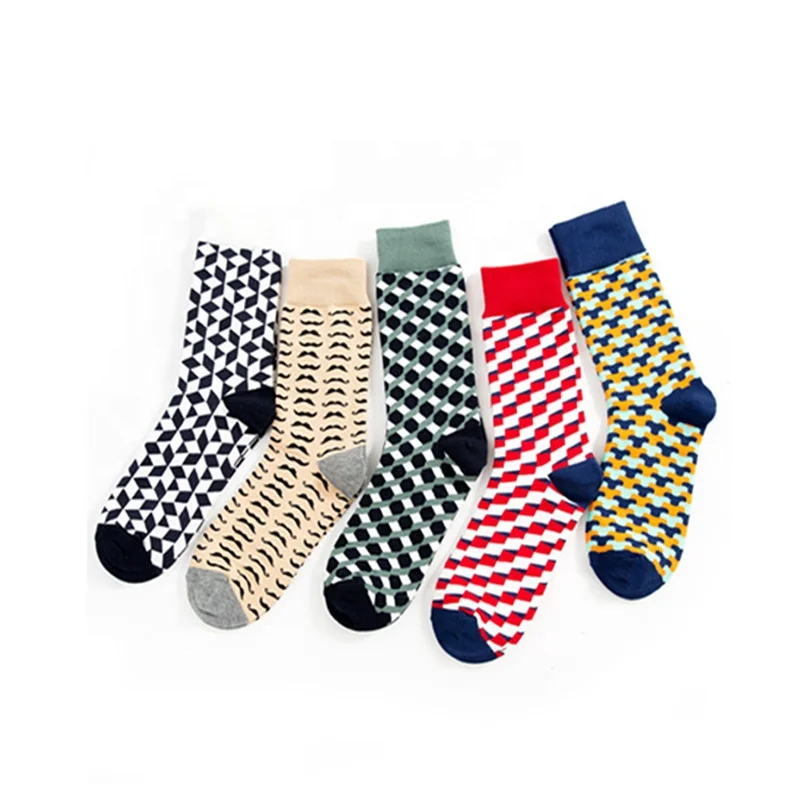 

Winter Socks Men Casual Colorful Design Cotton Breathable Crazy Socks Men, As picture