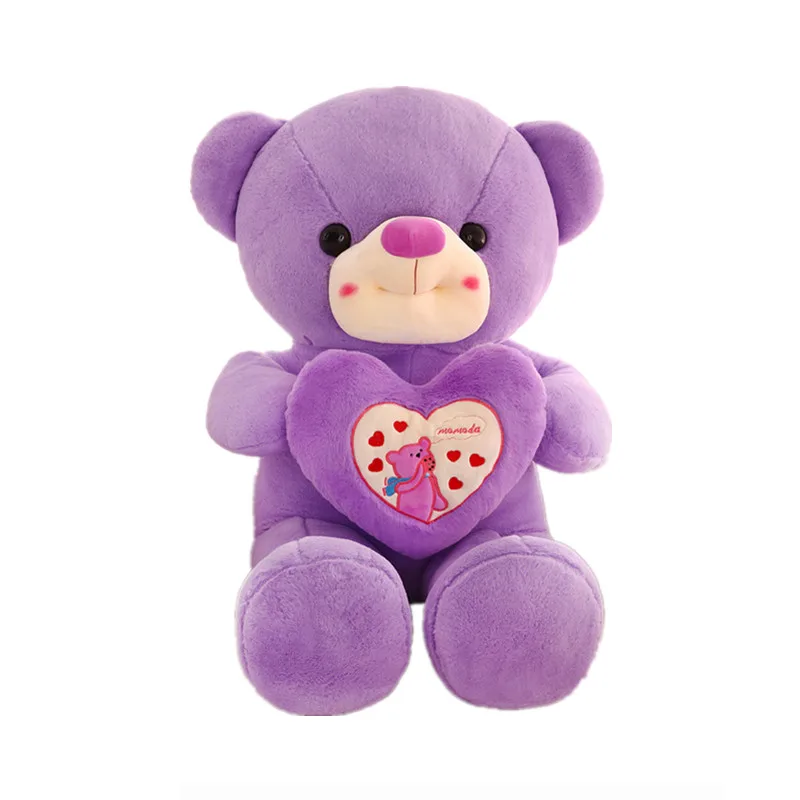 

new children toys valentine gifts Chinese OEM promotional free shipping stuffed teddy bear soft toy, Purple, pink, brown