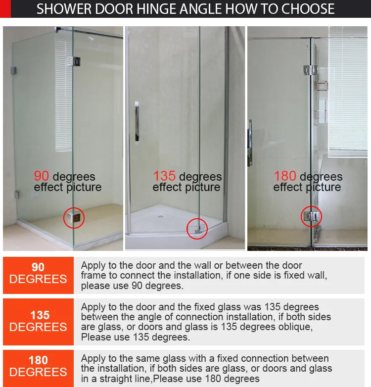 Stainless Steel Glass Door Hinges Hardware For Bathroom