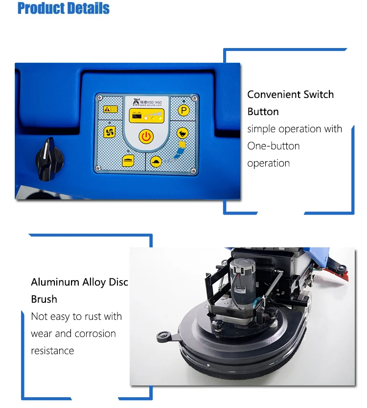 Hot Sale Battery Powered Floor Vacuum Scrubber Dust Cleaning Machine
