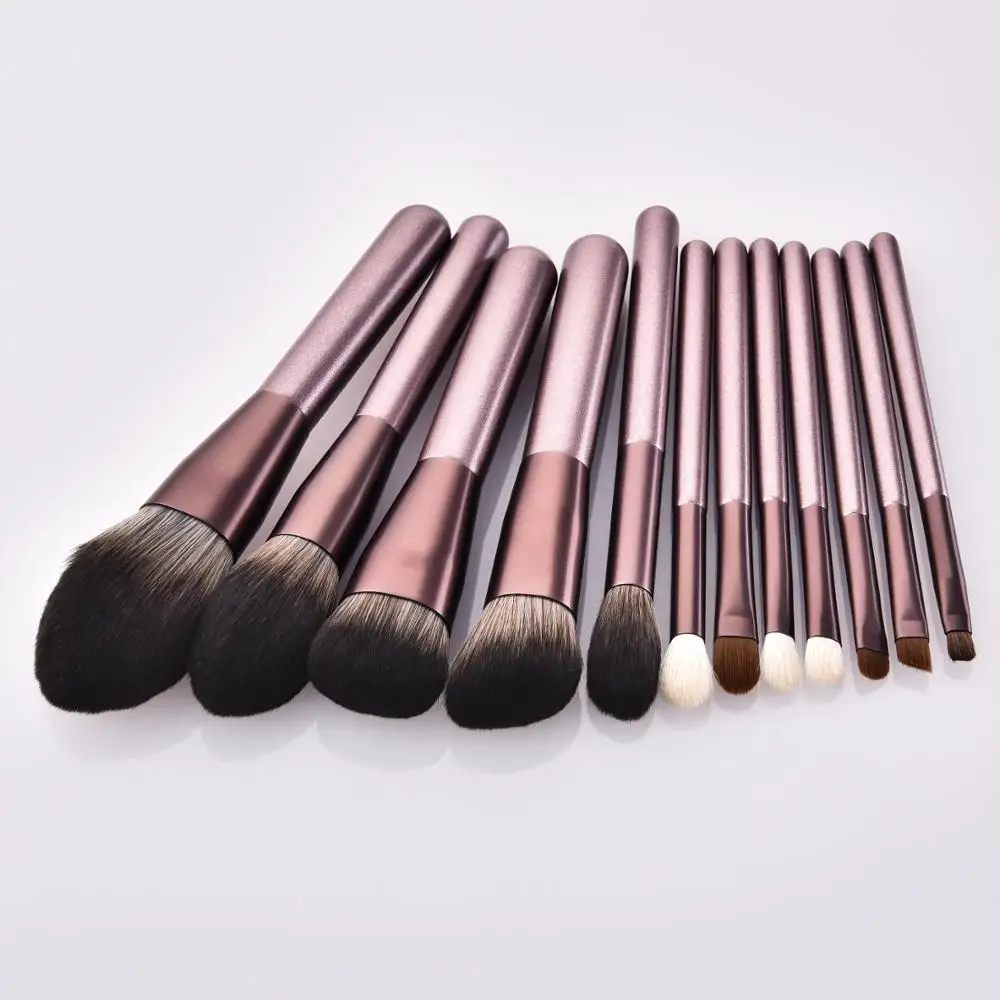 

Champagne Color Synthetic Hair 12 pcs Makeup Brush Customized