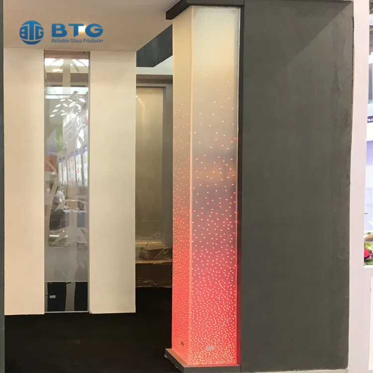 13.14mm Super Clear Laminated Led Color Lighting Glass For Partition