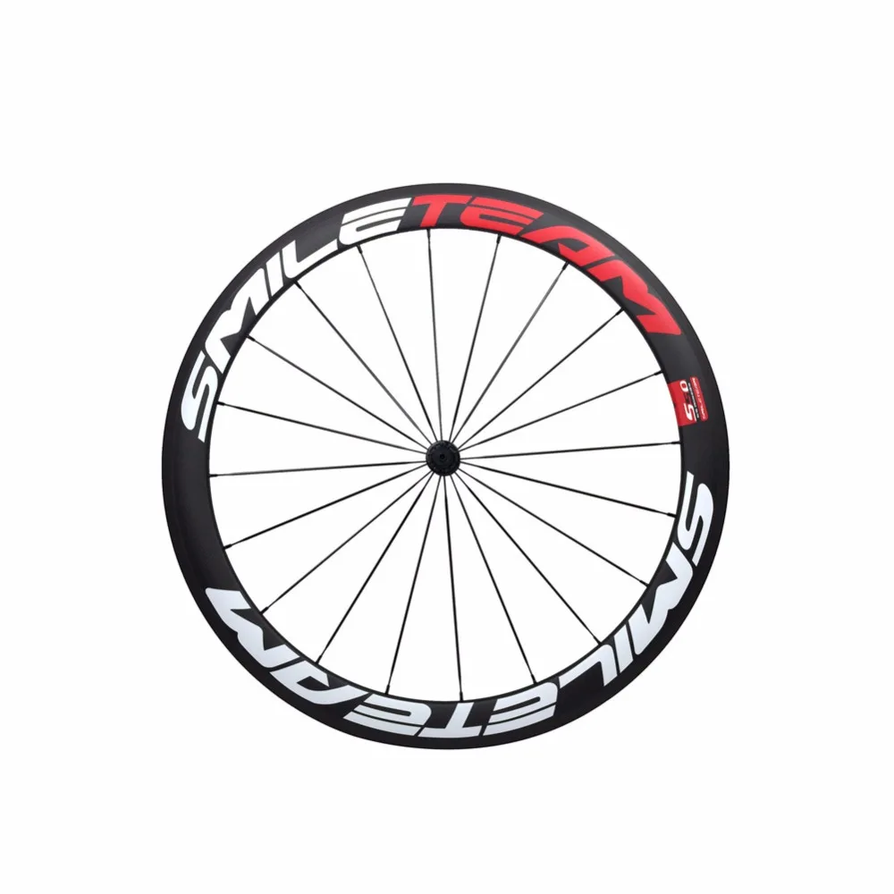 

Smileteam 700c 50mm Road Clincher Carbon Wheels Bicycle Racing Carbon Wheels With Powerway R13 Hubs