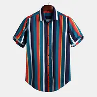 

Striped Vintage Shirts Men Shirts 2019 Summer Beach Shirts