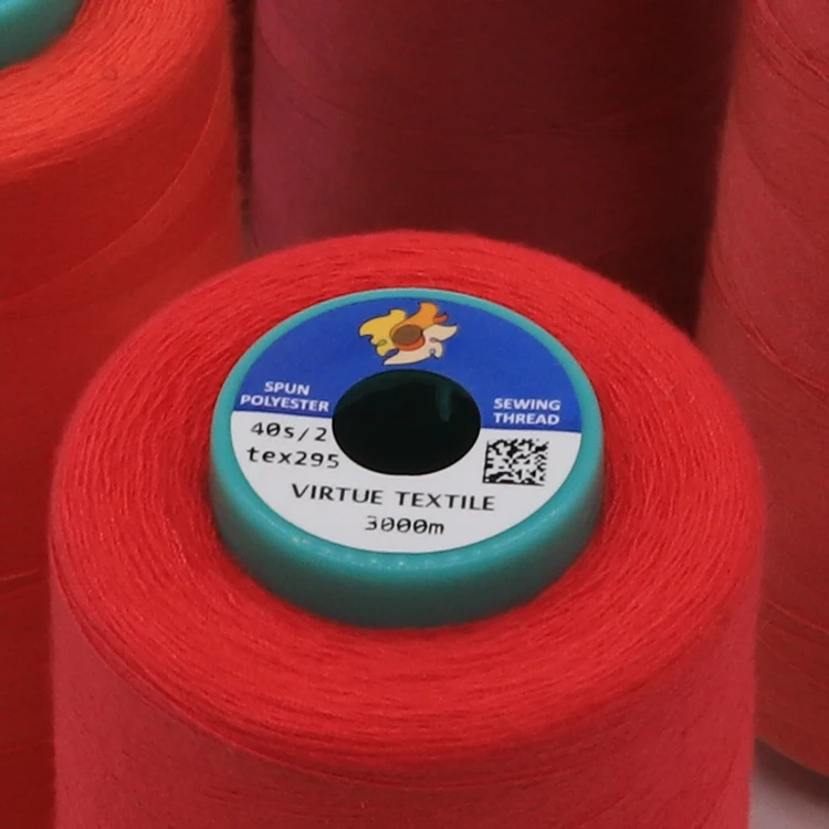 
high tenacity Ne 40/2 spun polyester sewing thread 100% virgin TFO knotless  (60812264395)