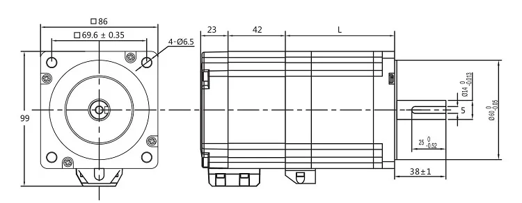 Low-heating low-noise DC motor closed-loop step servo motor for machine parts