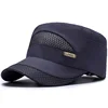 Custom High Quality Polyester Mesh Flat Top Sport Hats With Metal Patch Baseball Cap Sport Hat