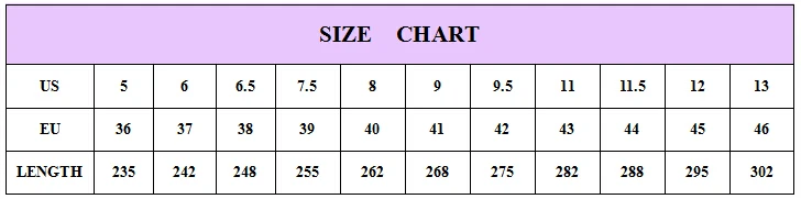 Mens Sandal Size Chart