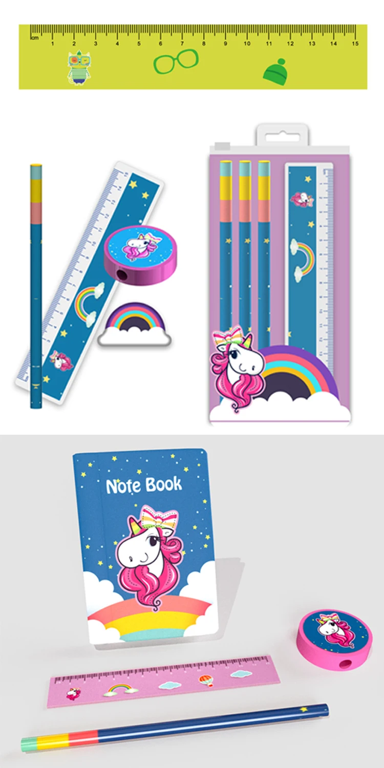 Unicorn Kawaii Stationery Kit For Girls Customized Stationery Set